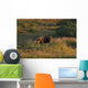 Bull Moose Stands Fall-colored Wall Decal