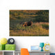 Bull Moose Stands Fall-colored Wall Decal
