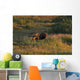 Bull Moose Stands Fall-colored Wall Decal