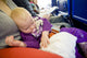 Toddler Girl Sleeping Plane