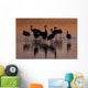 Silhouette Sandhill Cranes Wading Wall Decal