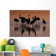 Silhouette Sandhill Cranes Wading Wall Decal