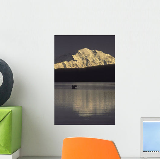 Moose Standing Wonder Lake Wall Decal