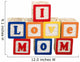 I Love Mom on White with Path Wall Decal
