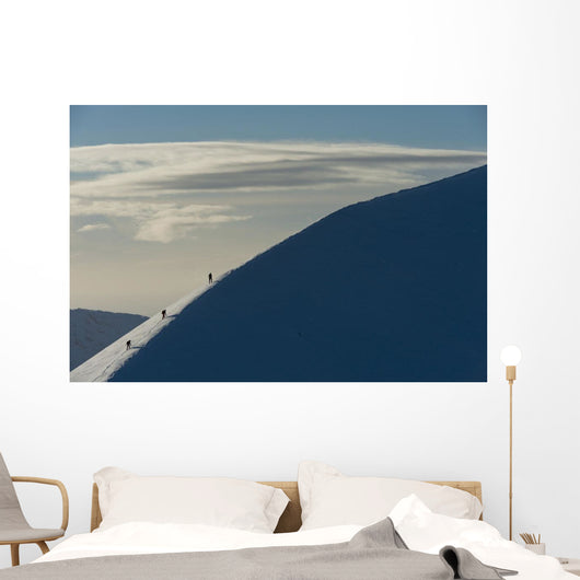 Walkers Climbing Snowy Ridge Wall Decal