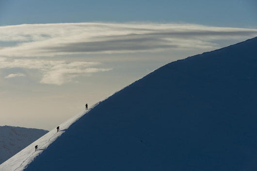 Walkers Climbing Snowy Ridge Wall Decal