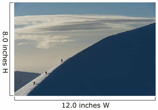 Walkers Climbing Snowy Ridge Wall Decal