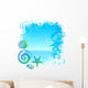 Hand drawn sea inhabitants on a tropical background Wall Decal