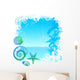 Hand drawn sea inhabitants on a tropical background Wall Decal