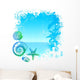 Hand drawn sea inhabitants on a tropical background Wall Decal