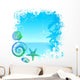 Hand drawn sea inhabitants on a tropical background Wall Decal