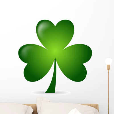 Irish Shamrock Ideal for Wall Decal shown on a wall