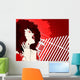 Jazz Singer on Grunge Background Wall Mural