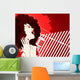 Jazz Singer on Grunge Background Wall Mural