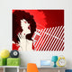 Jazz Singer on Grunge Background Wall Mural