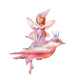 Watercolor Fairy and Bird Wall Decal