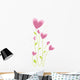 Pink Heart Flowers Wall Decal