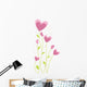 Pink Heart Flowers Wall Decal