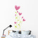 Pink Heart Flowers Wall Decal