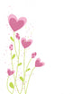 Pink Heart Flowers Wall Decal