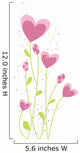 Pink Heart Flowers Wall Decal