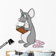 Leseratte, lesen, Buch, Bibliothek, BÃ¼cherrei, Ratte Wall Decal