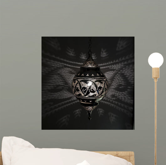 Illuminated Hanging Light Fixture Wall Decal