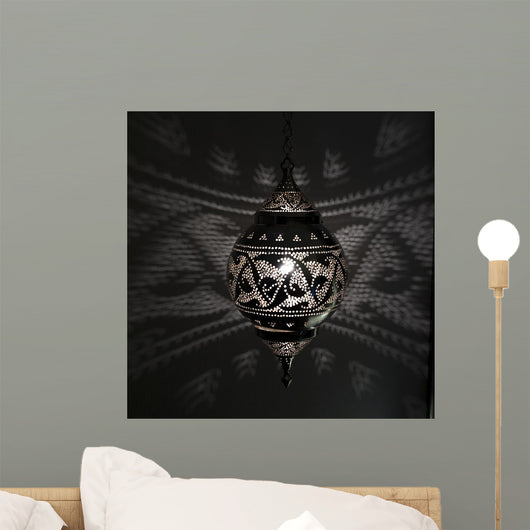 Illuminated Hanging Light Fixture Wall Decal