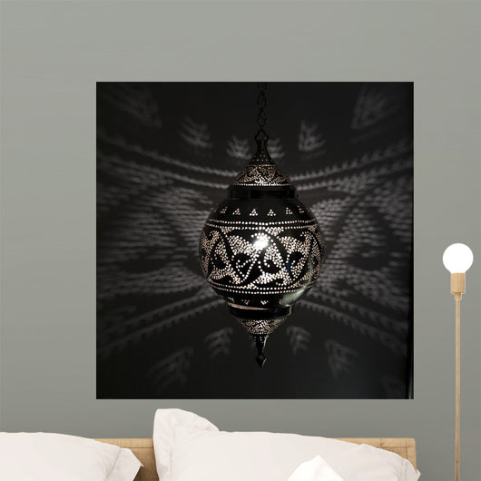Illuminated Hanging Light Fixture Wall Decal