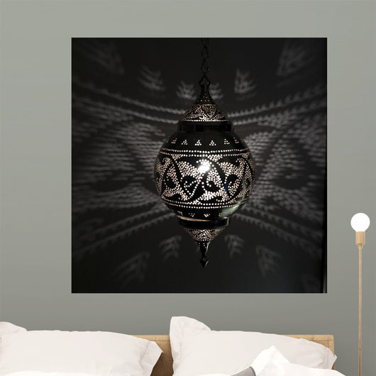 Illuminated Hanging Light Fixture Wall Decal