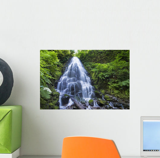Waterfall with Lush Foliage Wall Decal