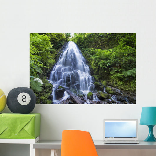 Waterfall with Lush Foliage Wall Decal