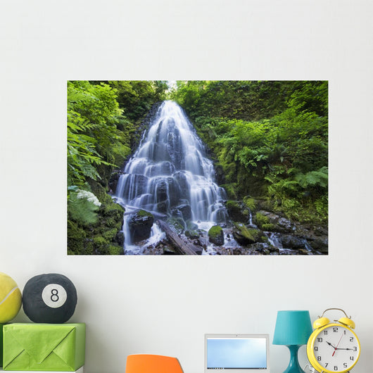 Waterfall with Lush Foliage Wall Decal
