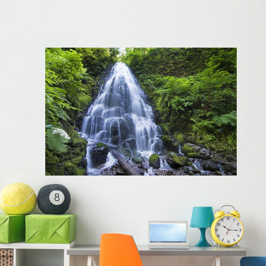 Waterfall with Lush Foliage Wall Decal