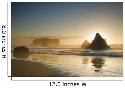 Sunset behind Offshore Rocks Wall Decal