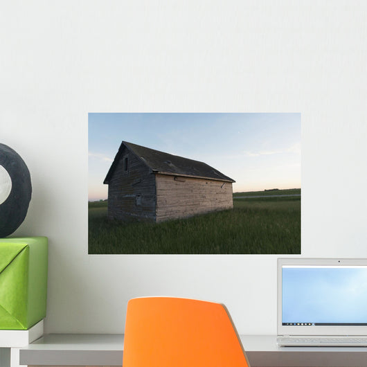 Wooden Shed Middle Grass Wall Decal