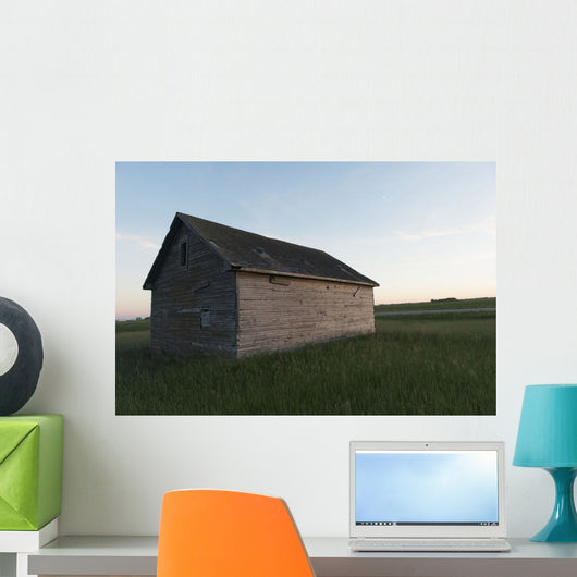 Wooden Shed Middle Grass Wall Decal