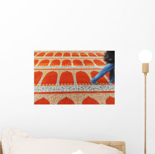 Person Walking over Colourful Wall Decal