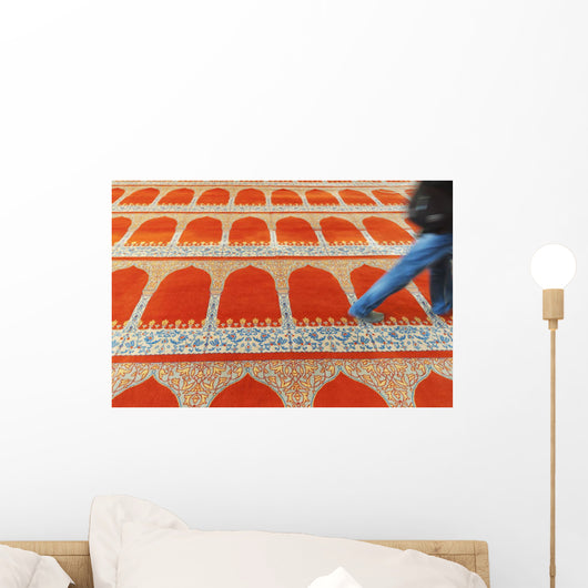 Person Walking over Colourful Wall Decal