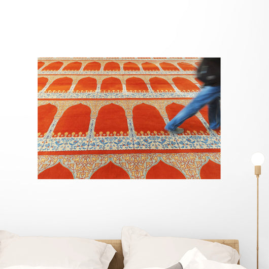 Person Walking over Colourful Wall Decal
