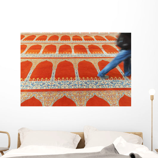 Person Walking over Colourful Wall Decal