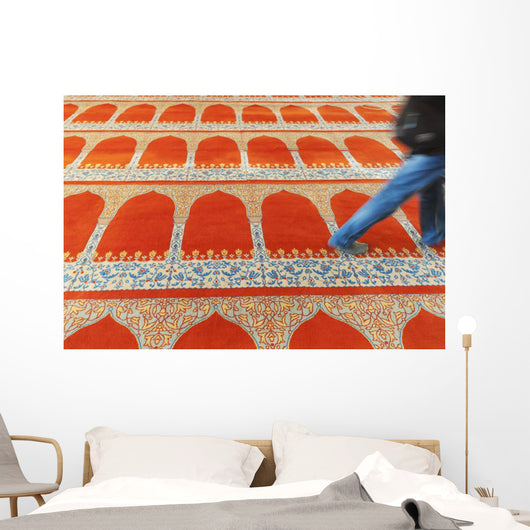 Person Walking over Colourful Wall Decal