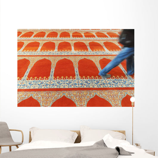 Person Walking over Colourful Wall Decal