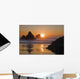 Orange Sunset behind Offshore Wall Decal