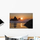 Orange Sunset behind Offshore Wall Decal