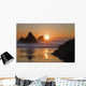 Orange Sunset behind Offshore Wall Decal