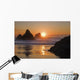 Orange Sunset behind Offshore Wall Decal