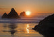 Orange Sunset behind Offshore Wall Decal