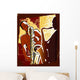 Saxophonists on a Grunge Background Wall Mural