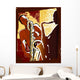Saxophonists on a Grunge Background Wall Mural